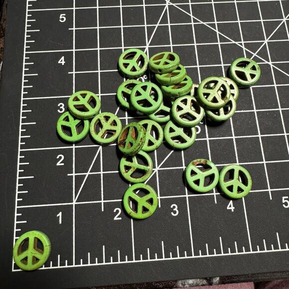 Other - Like green synthetic turquoise peace symbol beads charms.  Jewelry making